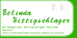 belinda wittigschlager business card